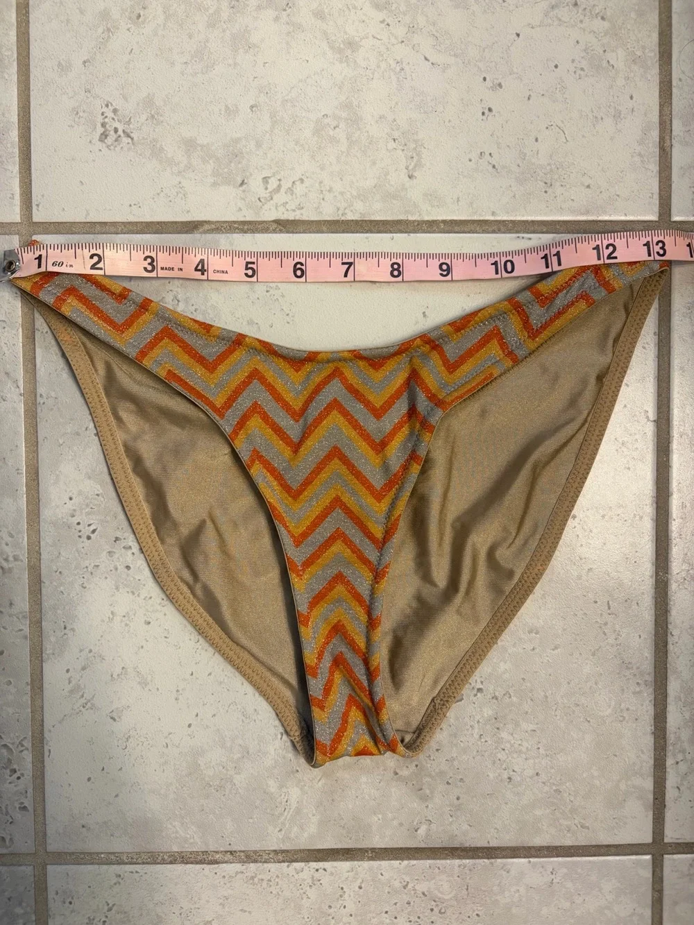 Triangl | Zig Zag Chevron Glitter Sparkle Shimmer Maia Bikini Bottoms | Sz M